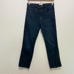 Frame Denim Dark Indigo Straight Leg Jeans